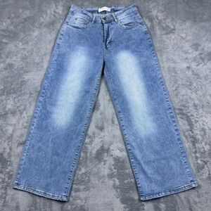 Angels of Difference Wide Leg Jeans Medium Wash Blue Size 10P AOD-1169LHB.P